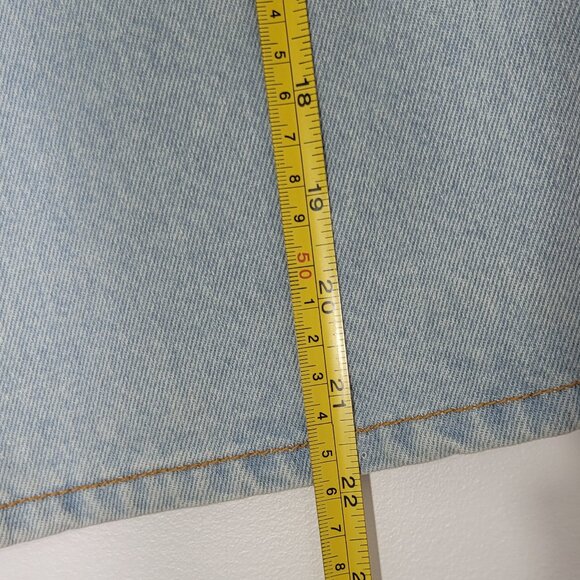 Bugle Boy 100% Cotton Unisex Light Wash High Rise Retro Jean Short Pockets Sz 34 - Picture 10 of 13